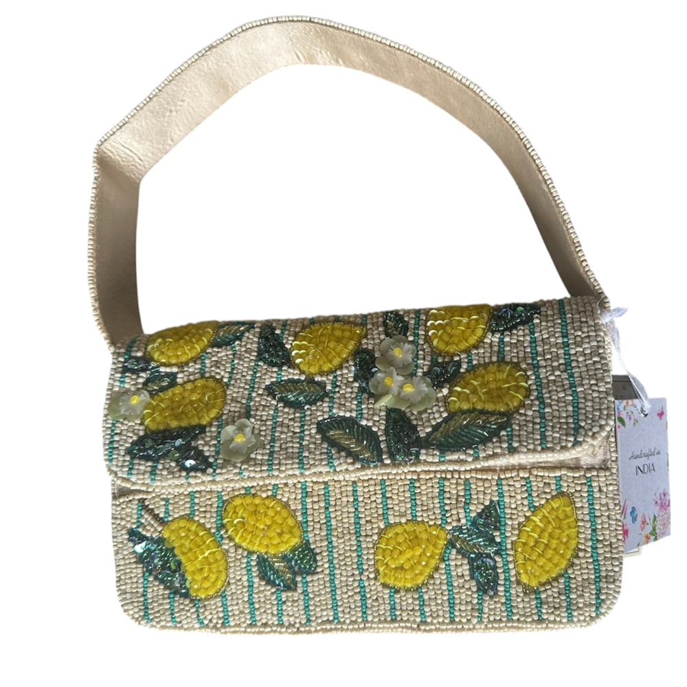 Beaded Lemon Purse